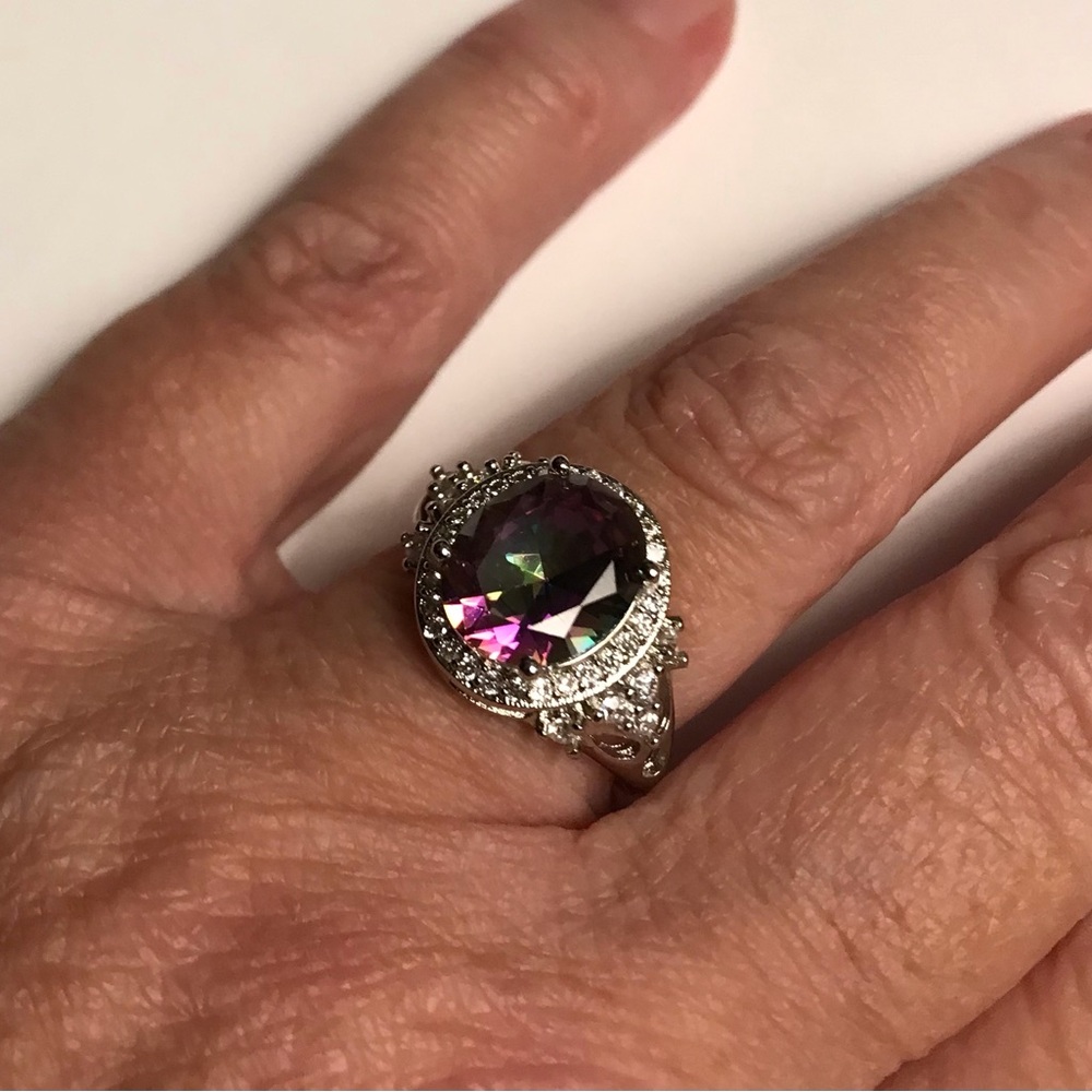 Mystic Topaz Stamped 925 Sterling Silver Ring